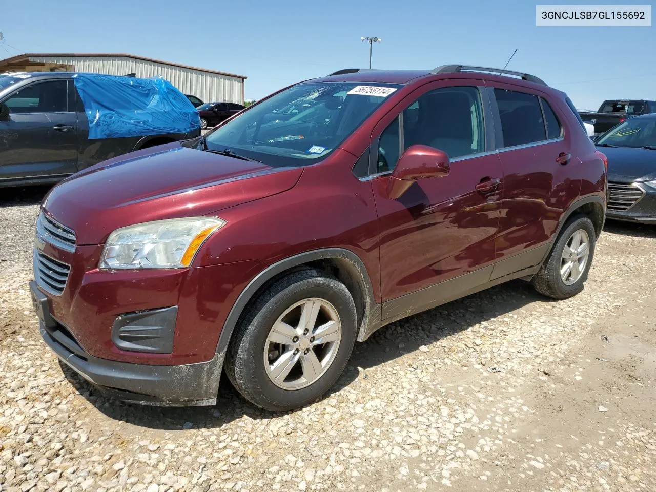 2016 Chevrolet Trax 1Lt VIN: 3GNCJLSB7GL155692 Lot: 56755114