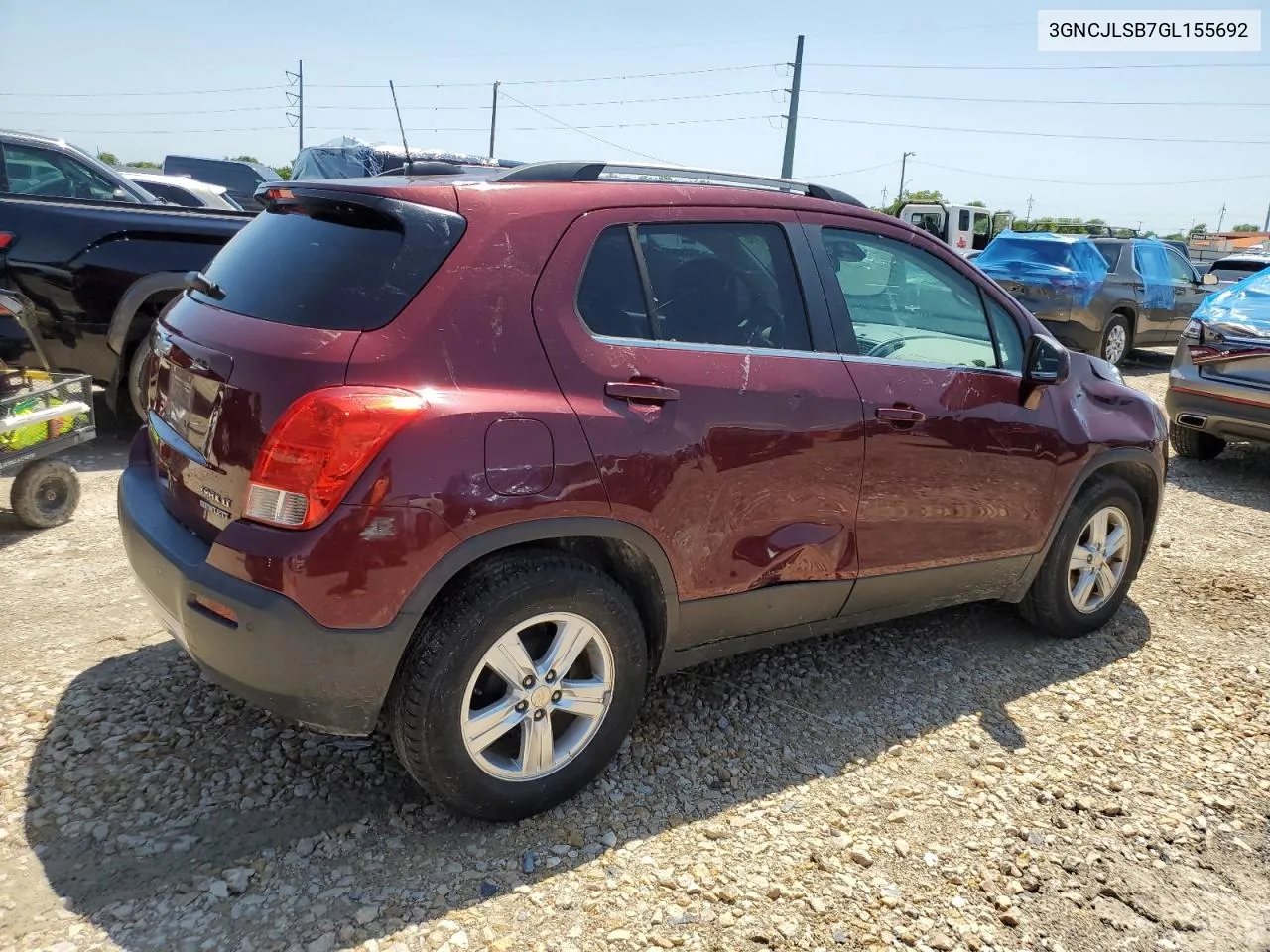 2016 Chevrolet Trax 1Lt VIN: 3GNCJLSB7GL155692 Lot: 56755114