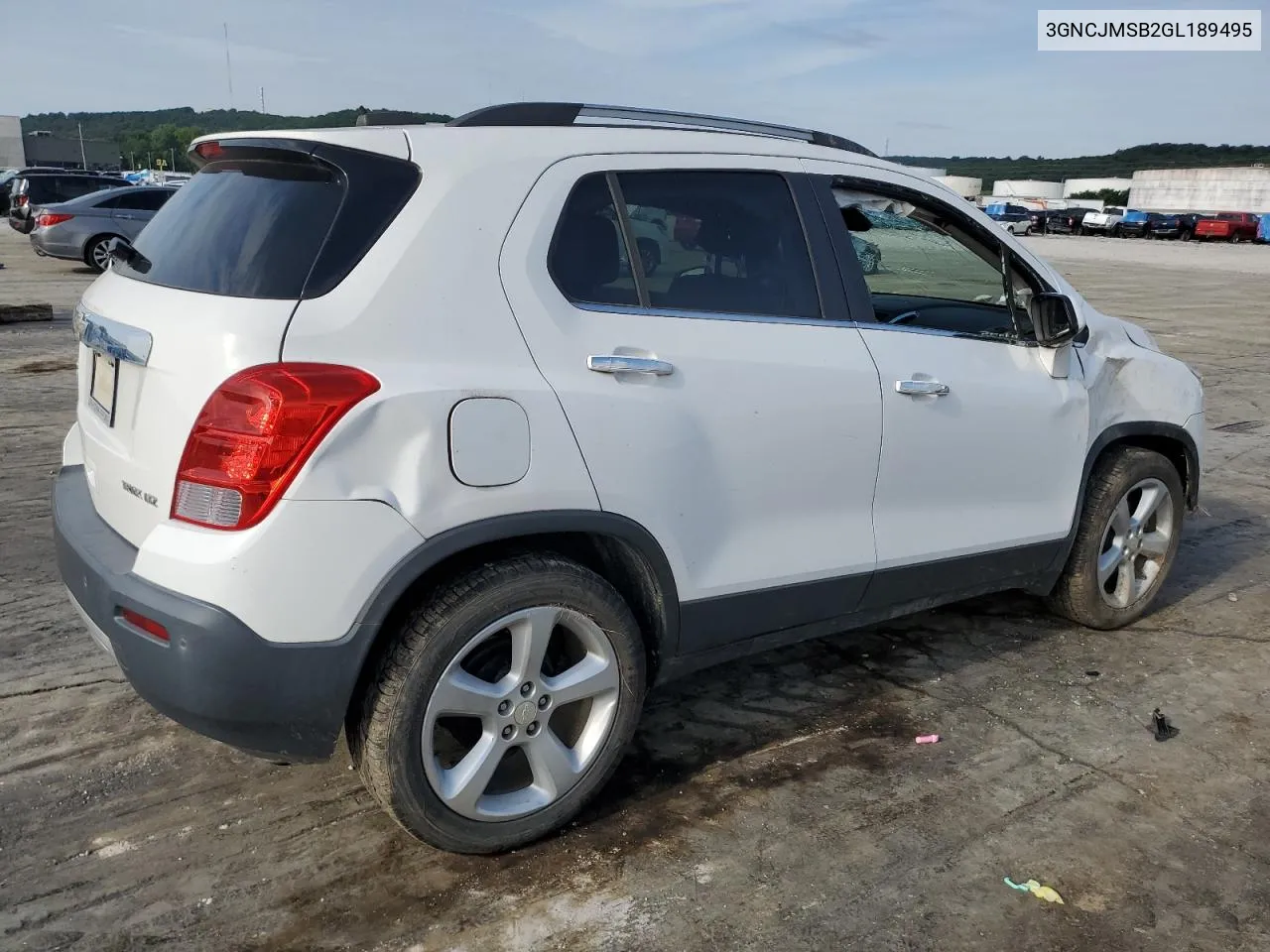 2016 Chevrolet Trax Ltz VIN: 3GNCJMSB2GL189495 Lot: 60260234