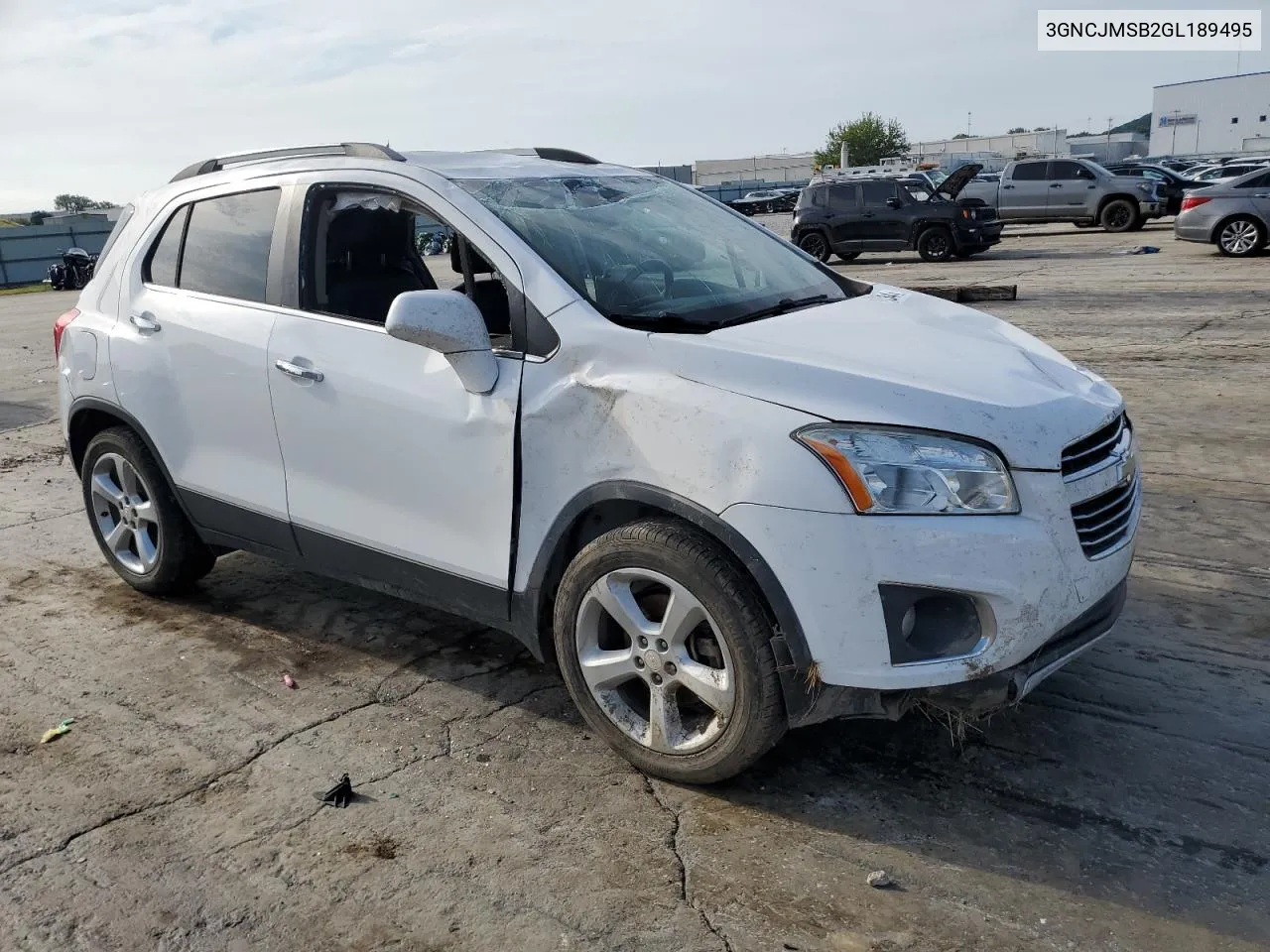 2016 Chevrolet Trax Ltz VIN: 3GNCJMSB2GL189495 Lot: 60260234