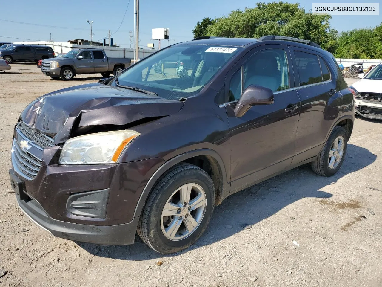 2016 Chevrolet Trax 1Lt VIN: 3GNCJPSB8GL132123 Lot: 61127474