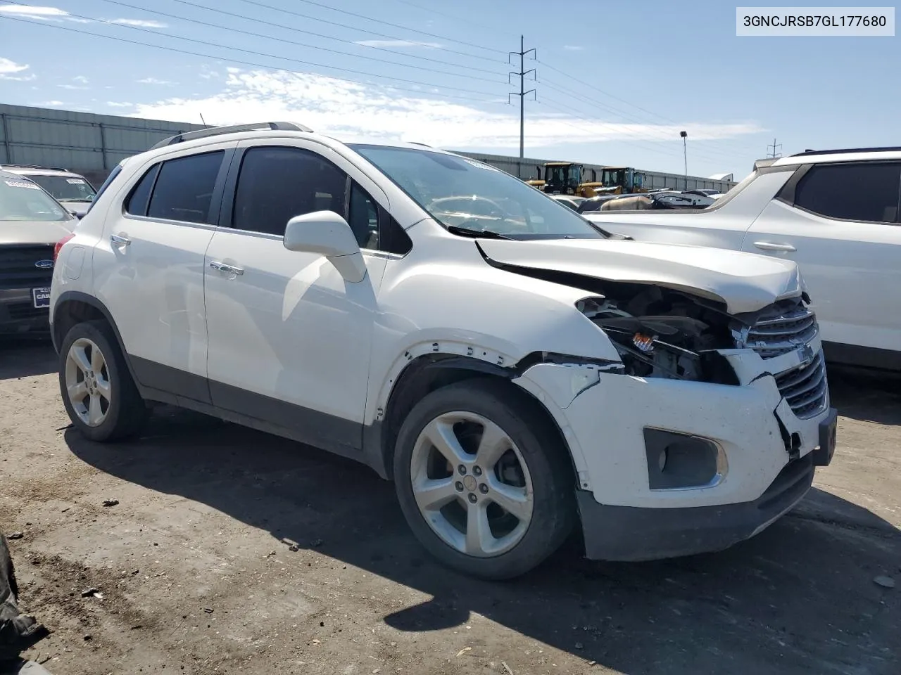 2016 Chevrolet Trax Ltz VIN: 3GNCJRSB7GL177680 Lot: 65858684