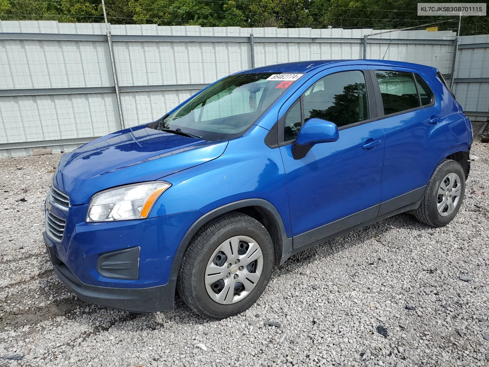 2016 Chevrolet Trax Ls VIN: KL7CJKSB3GB701115 Lot: 66462774