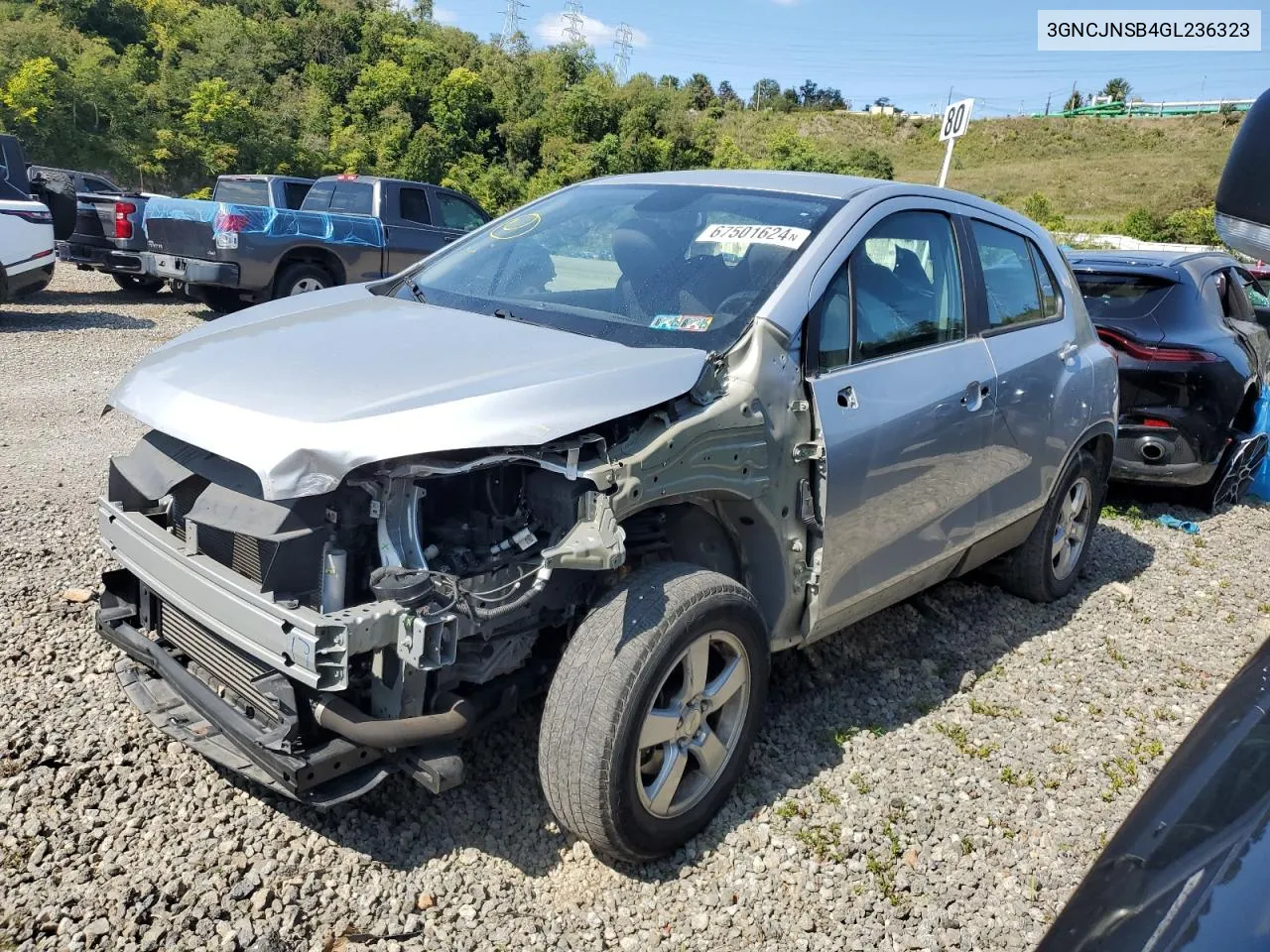 2016 Chevrolet Trax Ls VIN: 3GNCJNSB4GL236323 Lot: 67501624