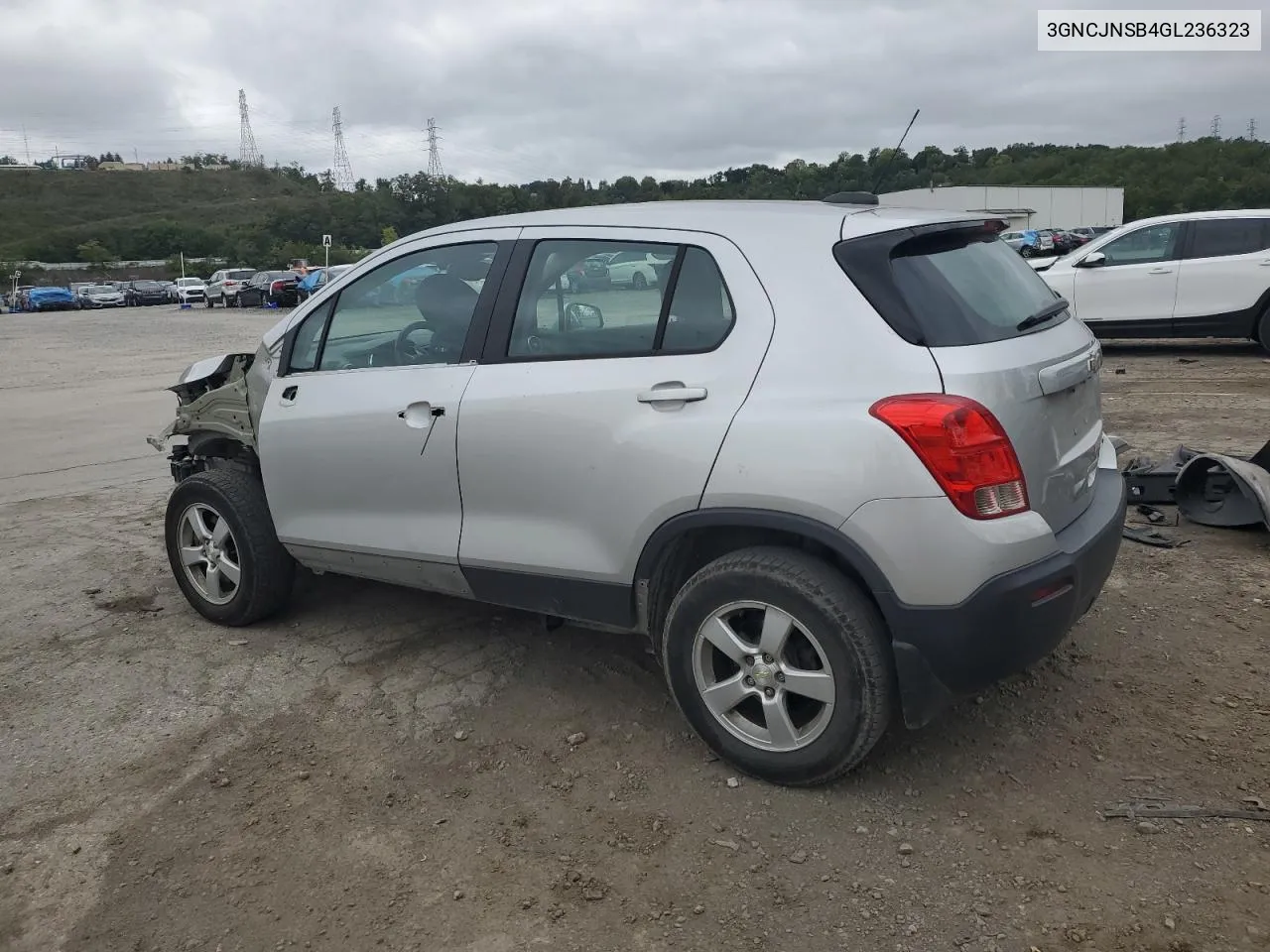 2016 Chevrolet Trax Ls VIN: 3GNCJNSB4GL236323 Lot: 67501624