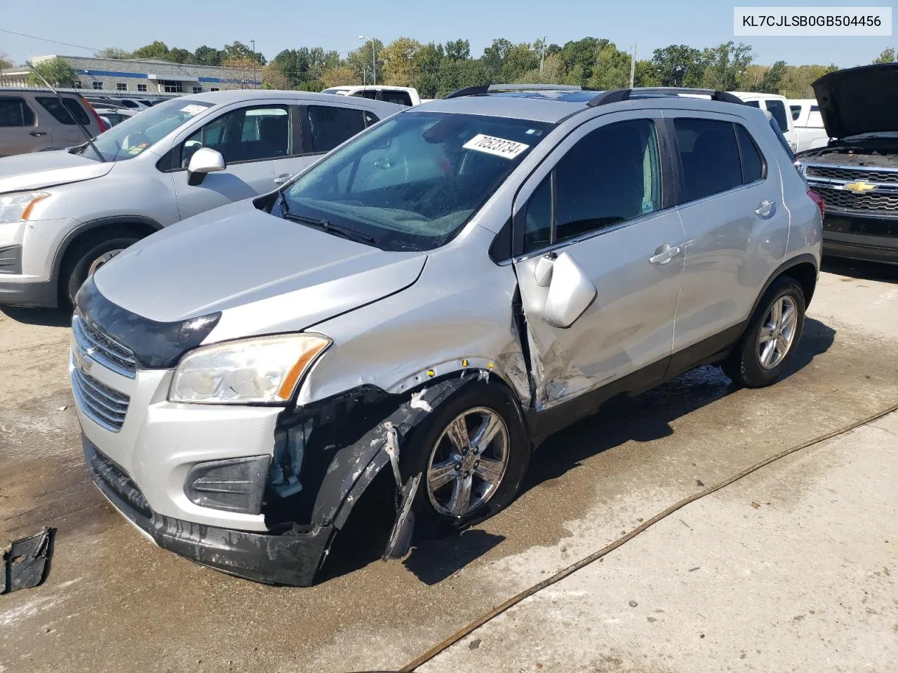 2016 Chevrolet Trax 1Lt VIN: KL7CJLSB0GB504456 Lot: 70523734