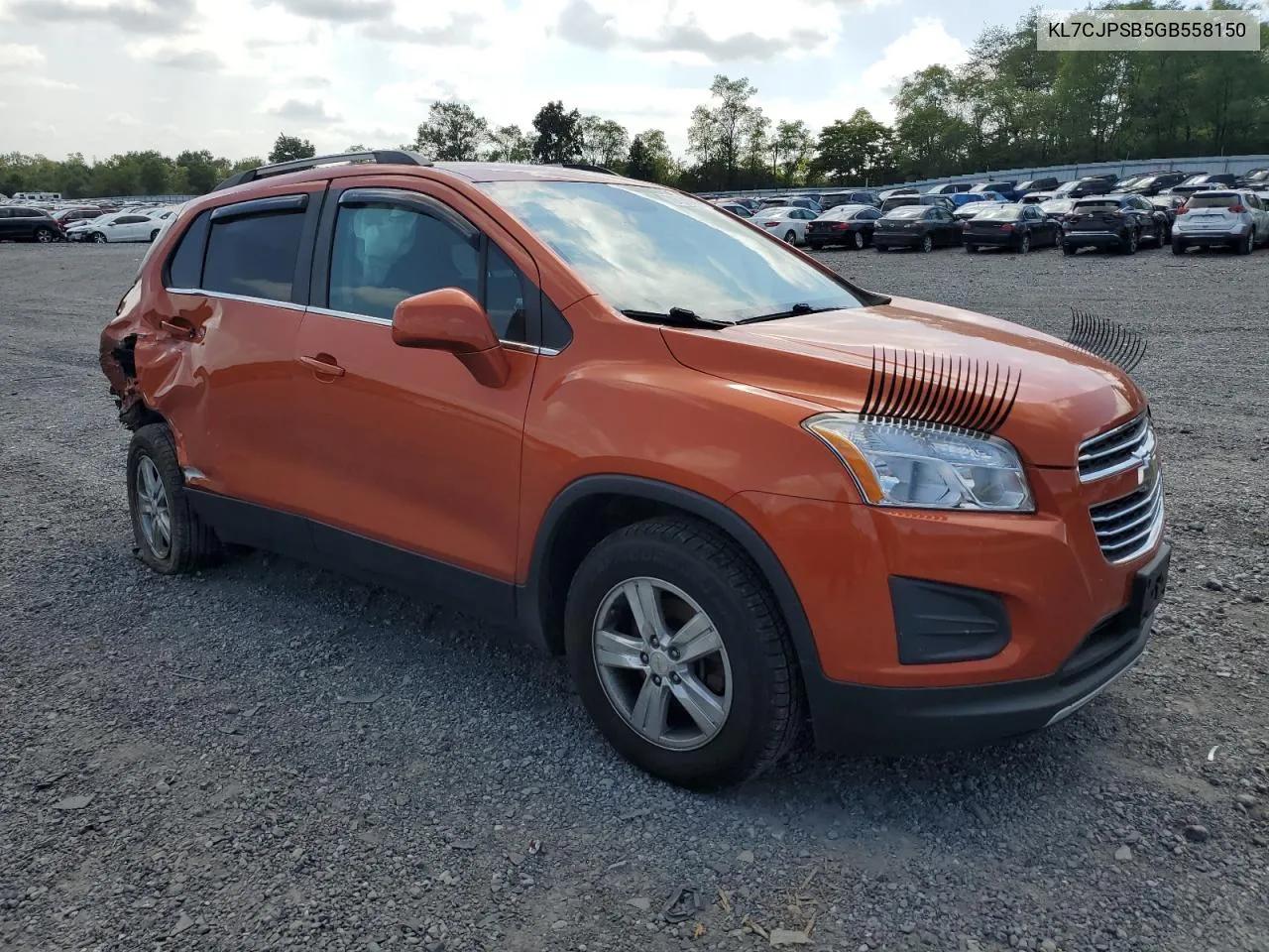 2016 Chevrolet Trax 1Lt VIN: KL7CJPSB5GB558150 Lot: 70605044