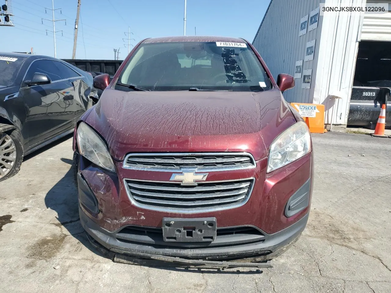 2016 Chevrolet Trax Ls VIN: 3GNCJKSBXGL122096 Lot: 71031764