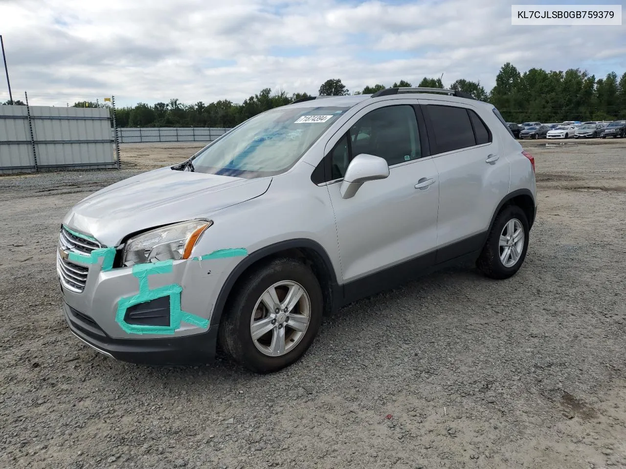 2016 Chevrolet Trax 1Lt VIN: KL7CJLSB0GB759379 Lot: 71874394