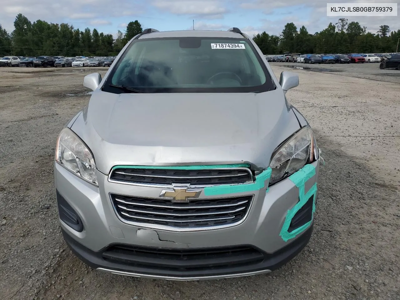 2016 Chevrolet Trax 1Lt VIN: KL7CJLSB0GB759379 Lot: 71874394