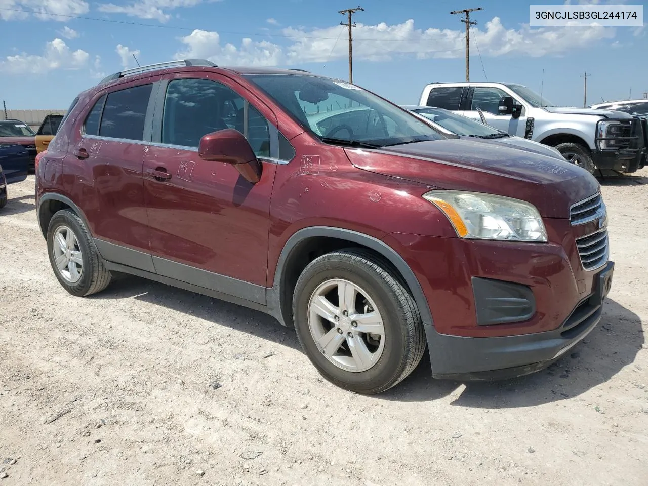 2016 Chevrolet Trax 1Lt VIN: 3GNCJLSB3GL244174 Lot: 71890034