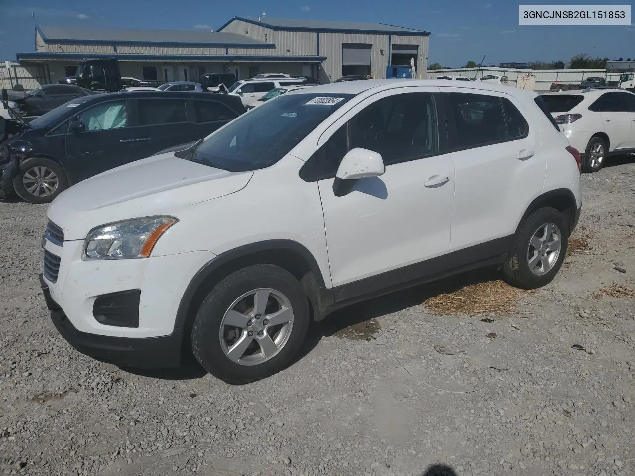 2016 Chevrolet Trax Ls VIN: 3GNCJNSB2GL151853 Lot: 72002854