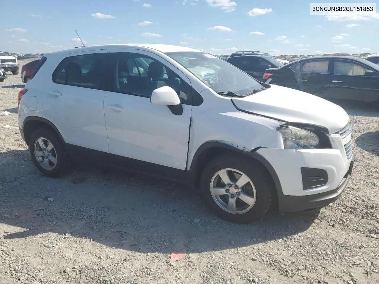 2016 Chevrolet Trax Ls VIN: 3GNCJNSB2GL151853 Lot: 72002854