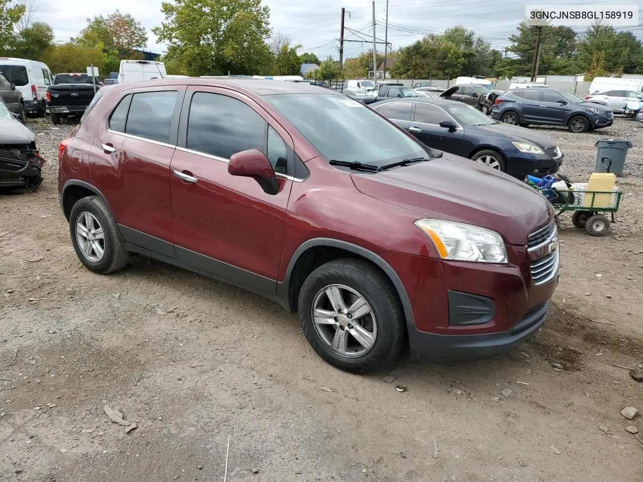 2016 Chevrolet Trax Ls VIN: 3GNCJNSB8GL158919 Lot: 72734584