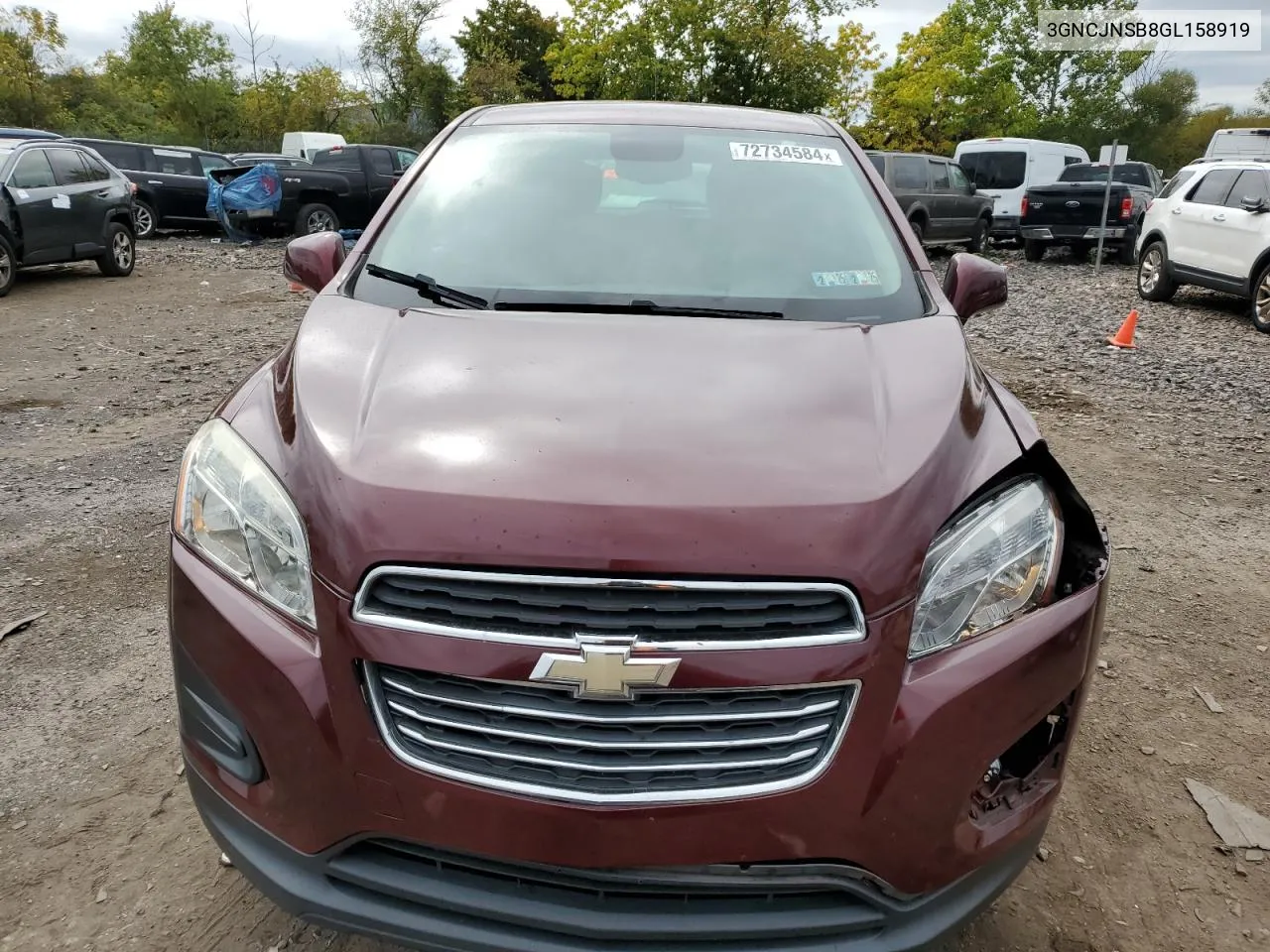 2016 Chevrolet Trax Ls VIN: 3GNCJNSB8GL158919 Lot: 72734584