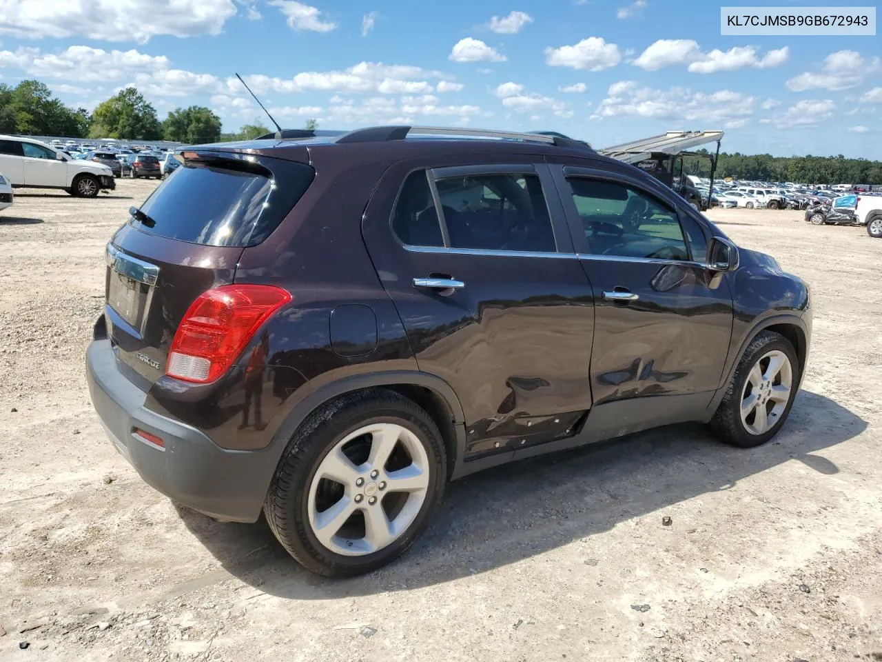 2016 Chevrolet Trax Ltz VIN: KL7CJMSB9GB672943 Lot: 73291704