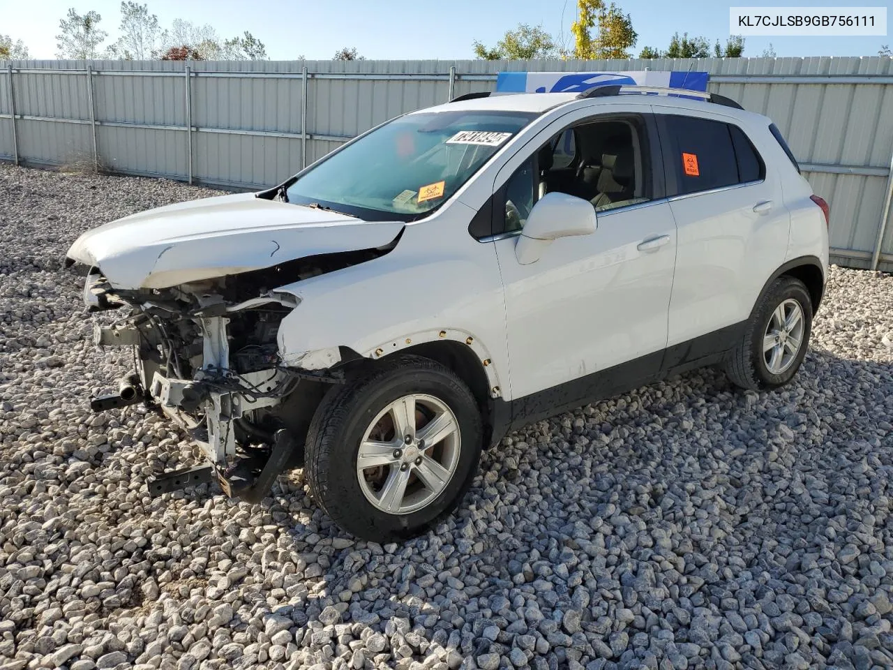 2016 Chevrolet Trax 1Lt VIN: KL7CJLSB9GB756111 Lot: 73418494