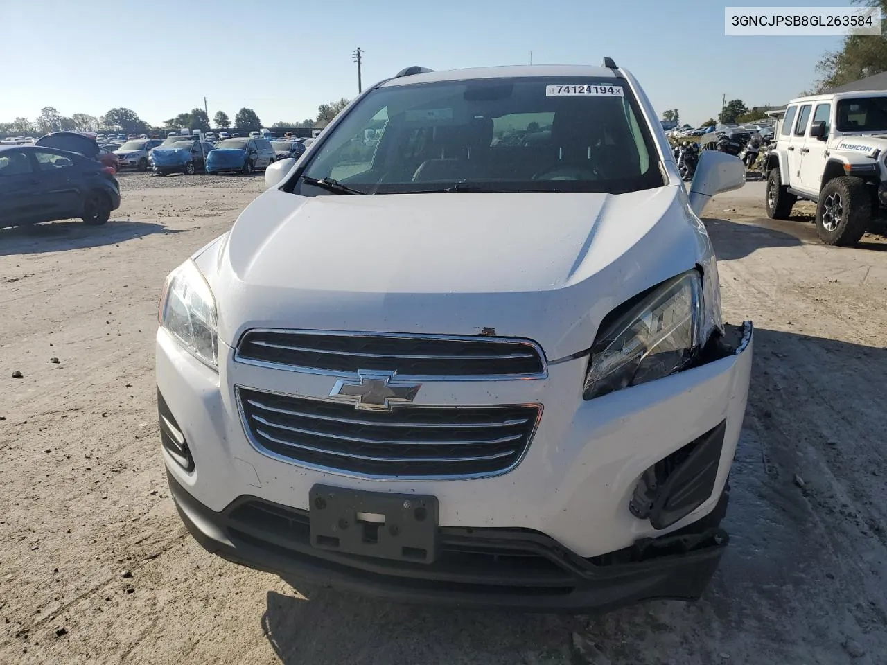 2016 Chevrolet Trax 1Lt VIN: 3GNCJPSB8GL263584 Lot: 74124194