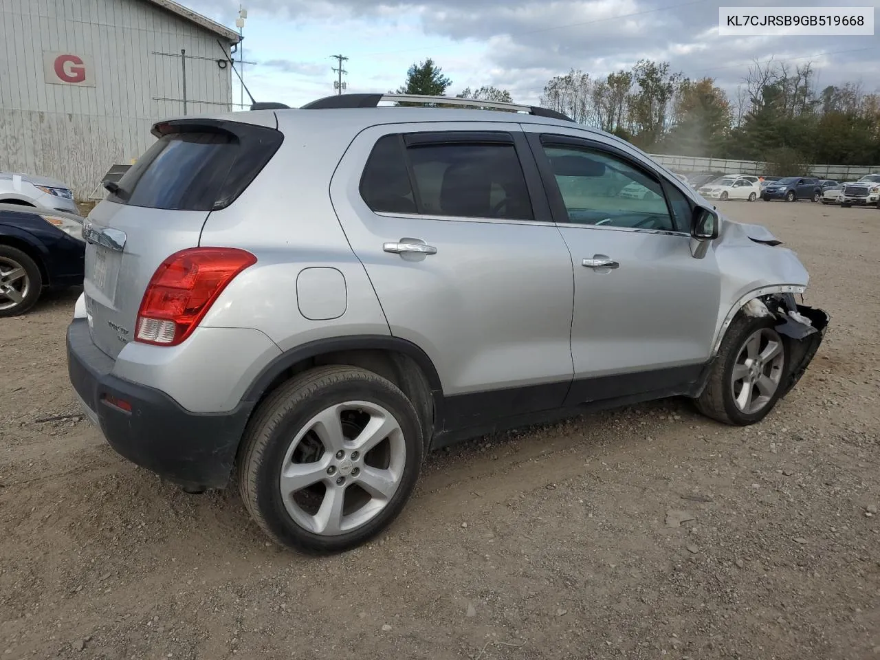 2016 Chevrolet Trax Ltz VIN: KL7CJRSB9GB519668 Lot: 74760894