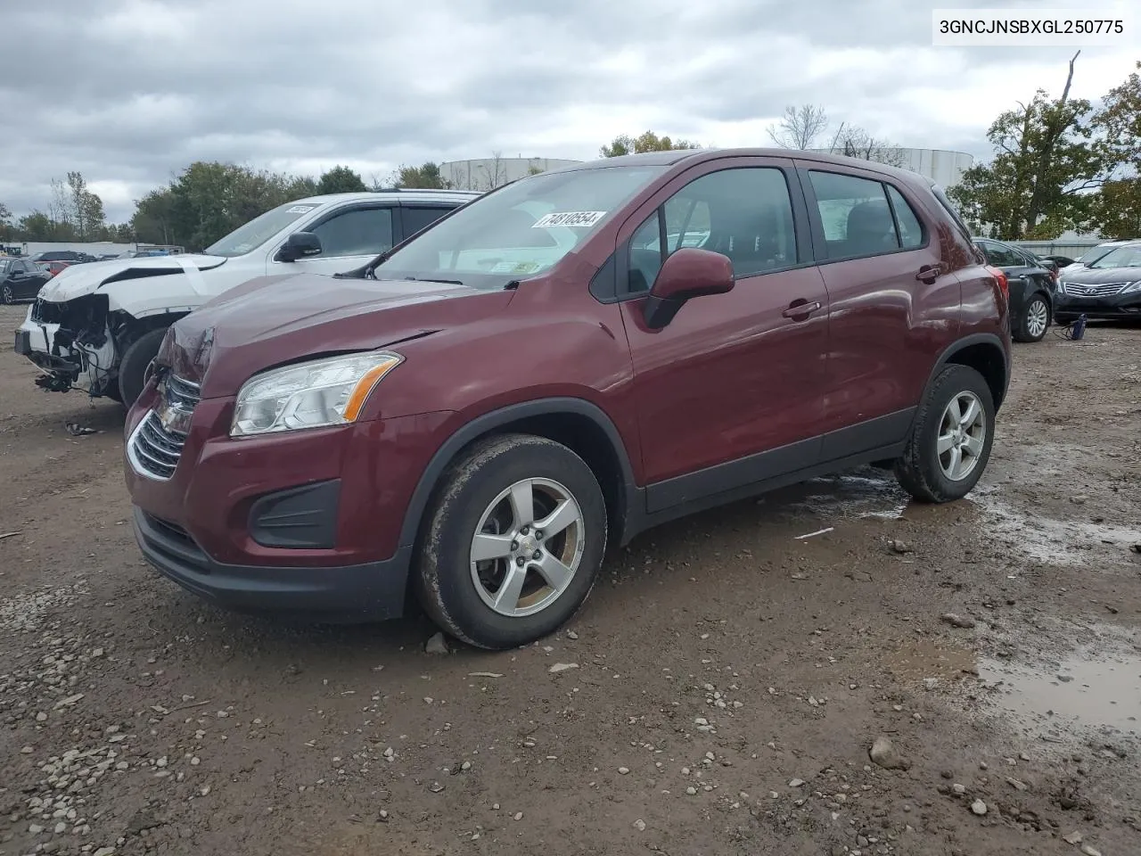 2016 Chevrolet Trax Ls VIN: 3GNCJNSBXGL250775 Lot: 74810554