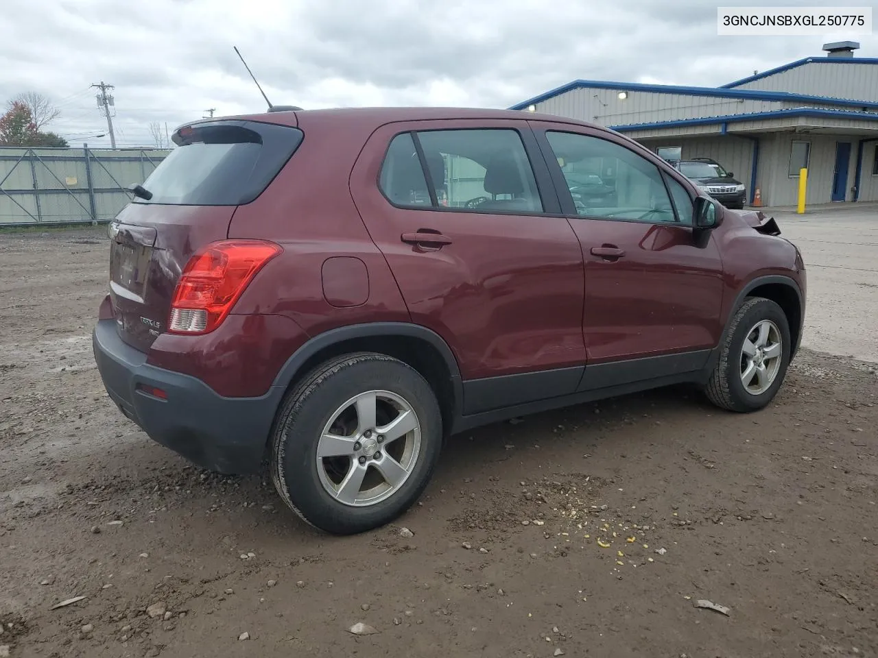 2016 Chevrolet Trax Ls VIN: 3GNCJNSBXGL250775 Lot: 74810554