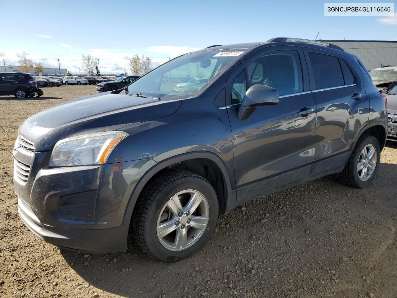 2016 Chevrolet Trax 1Lt VIN: 3GNCJPSB4GL116646 Lot: 74890774