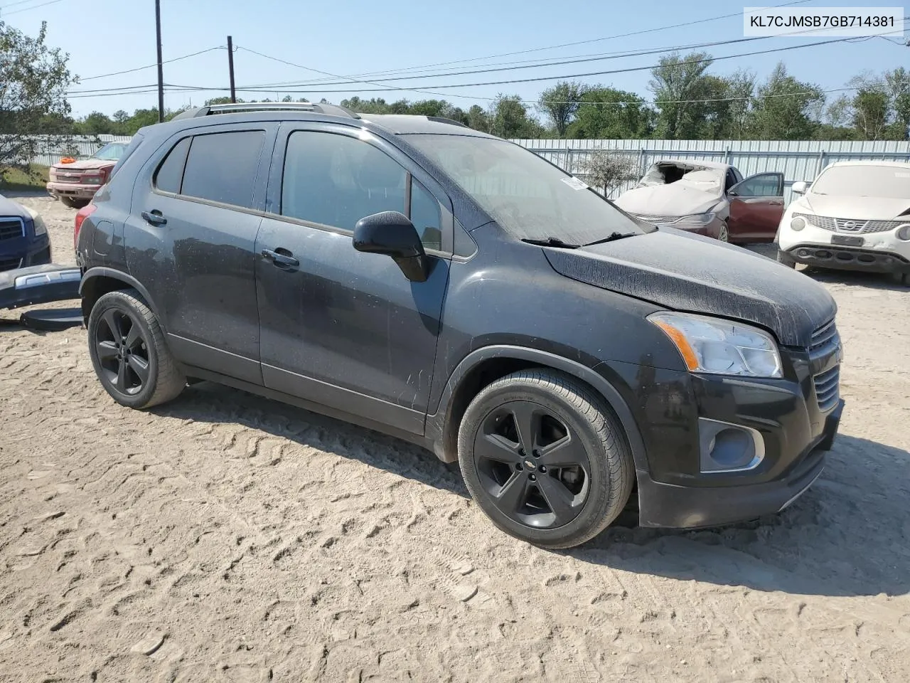 2016 Chevrolet Trax Ltz VIN: KL7CJMSB7GB714381 Lot: 75290754