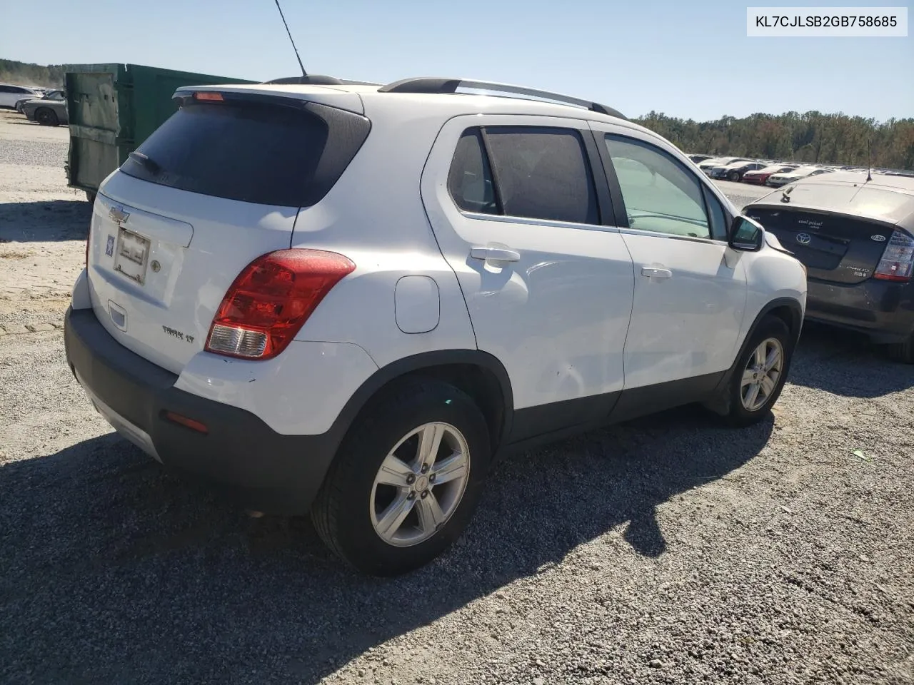 2016 Chevrolet Trax 1Lt VIN: KL7CJLSB2GB758685 Lot: 75626104