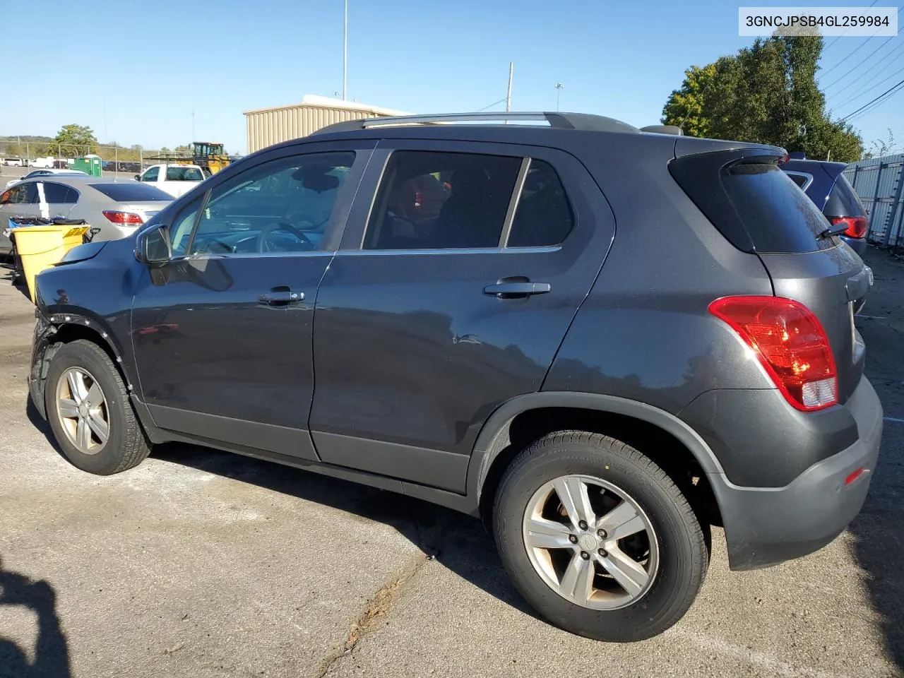 2016 Chevrolet Trax 1Lt VIN: 3GNCJPSB4GL259984 Lot: 75656464