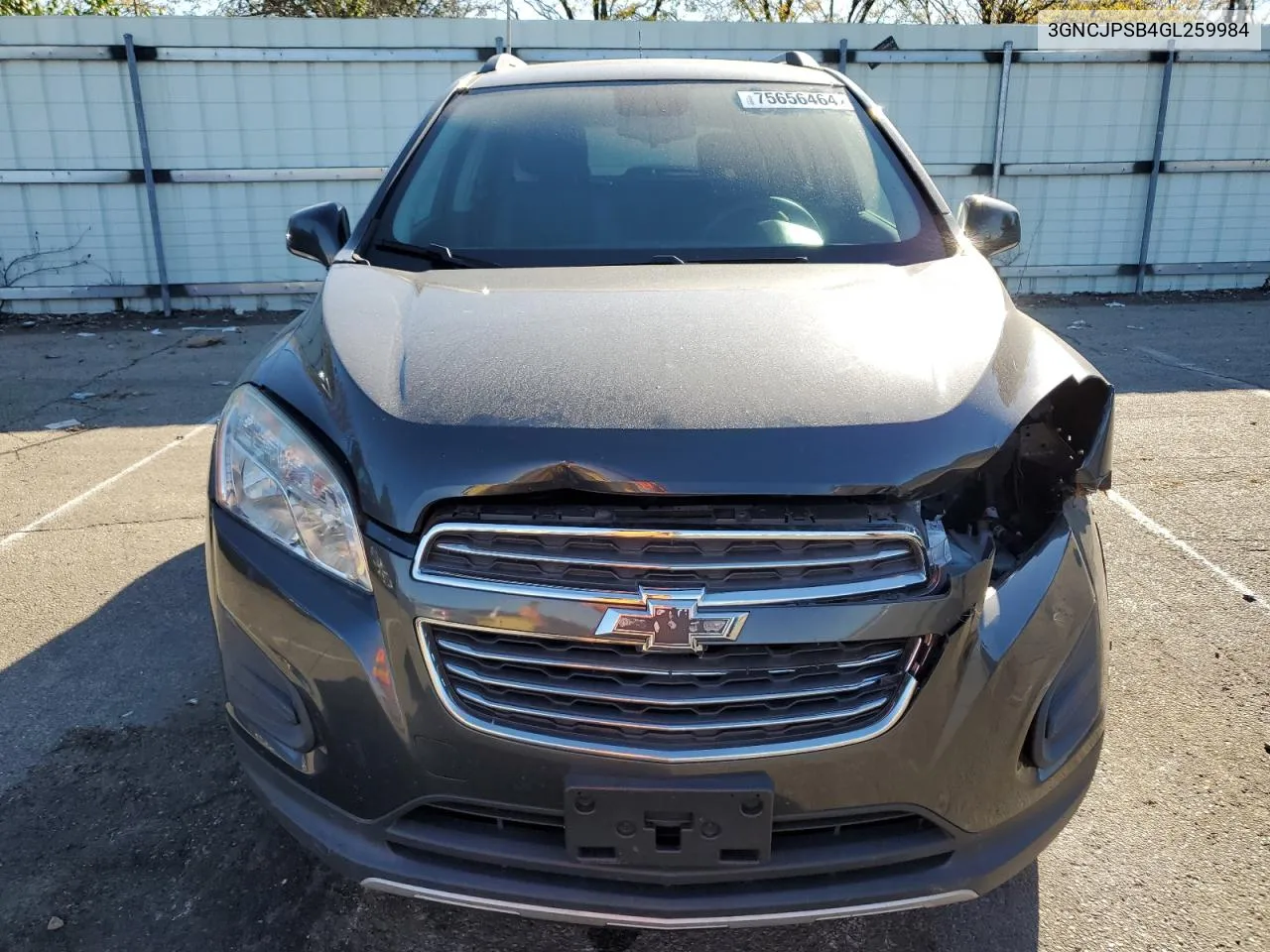 2016 Chevrolet Trax 1Lt VIN: 3GNCJPSB4GL259984 Lot: 75656464