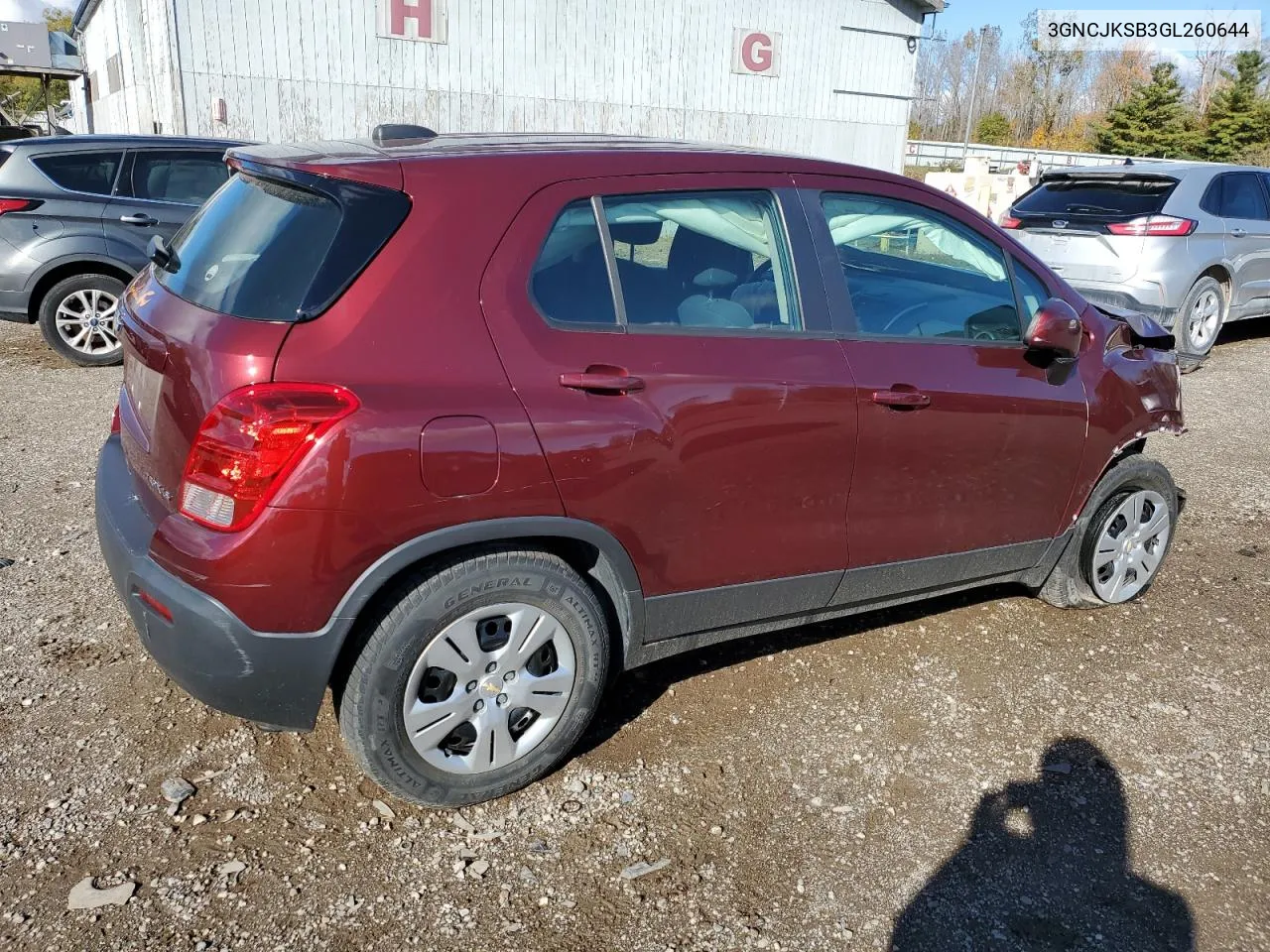 2016 Chevrolet Trax Ls VIN: 3GNCJKSB3GL260644 Lot: 75743934