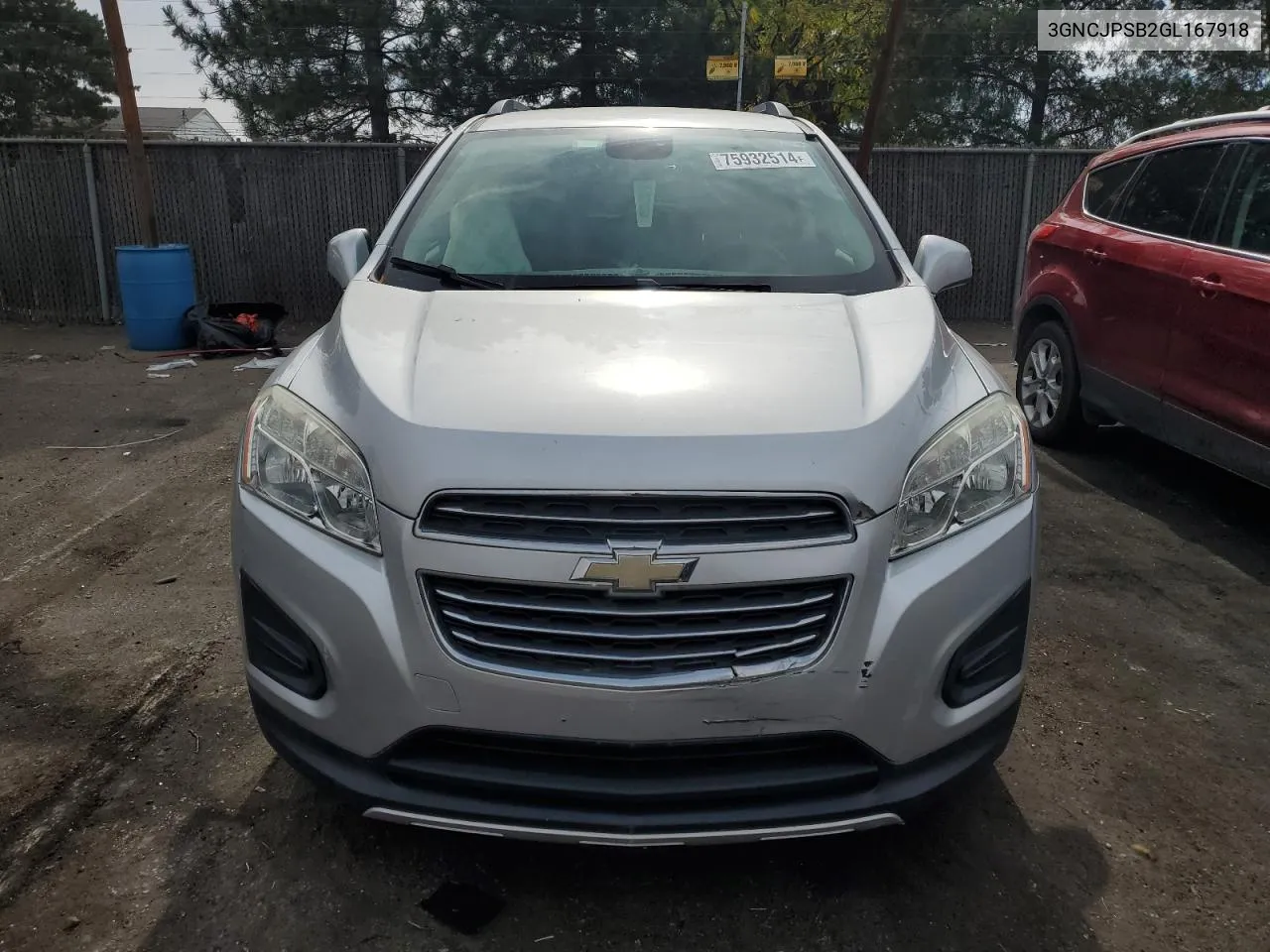 2016 Chevrolet Trax 1Lt VIN: 3GNCJPSB2GL167918 Lot: 75932514