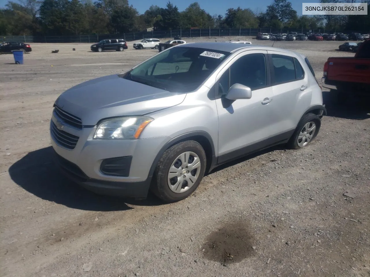 2016 Chevrolet Trax Ls VIN: 3GNCJKSB7GL262154 Lot: 76081024