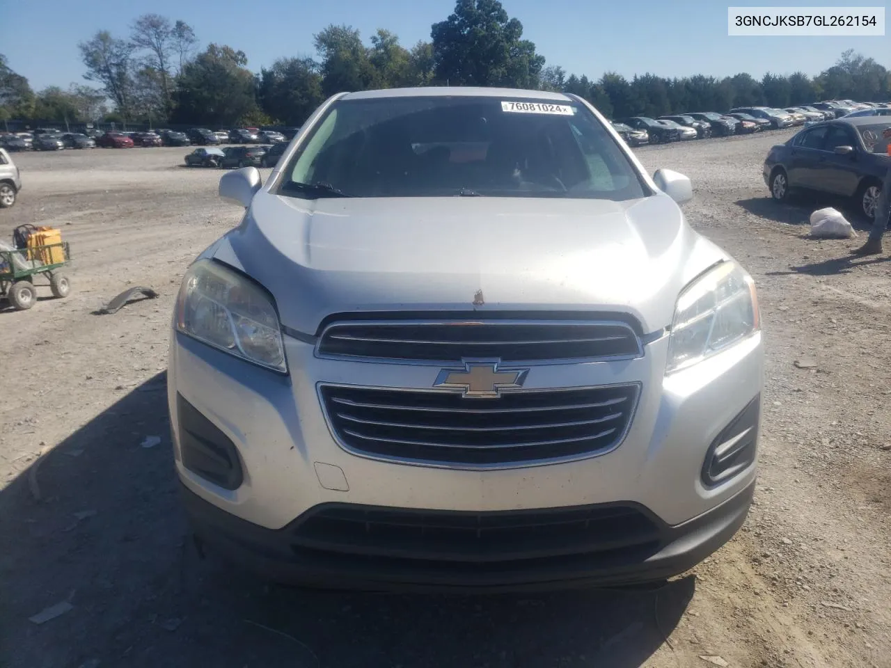 2016 Chevrolet Trax Ls VIN: 3GNCJKSB7GL262154 Lot: 76081024