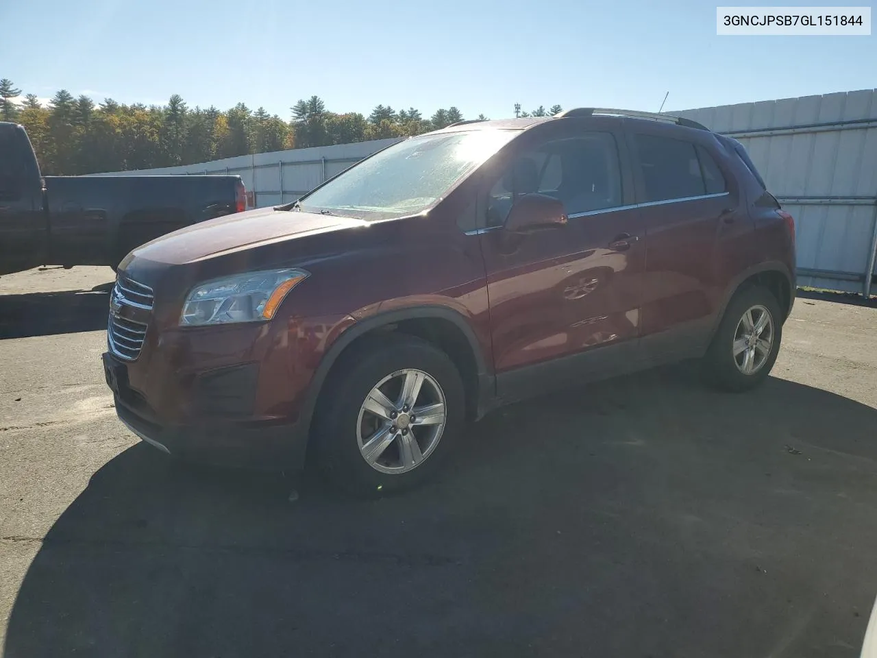 2016 Chevrolet Trax 1Lt VIN: 3GNCJPSB7GL151844 Lot: 76292094