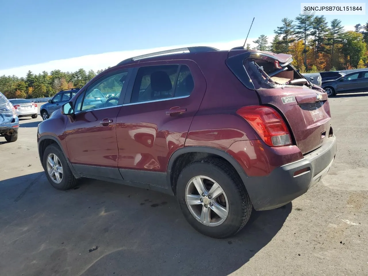 2016 Chevrolet Trax 1Lt VIN: 3GNCJPSB7GL151844 Lot: 76292094