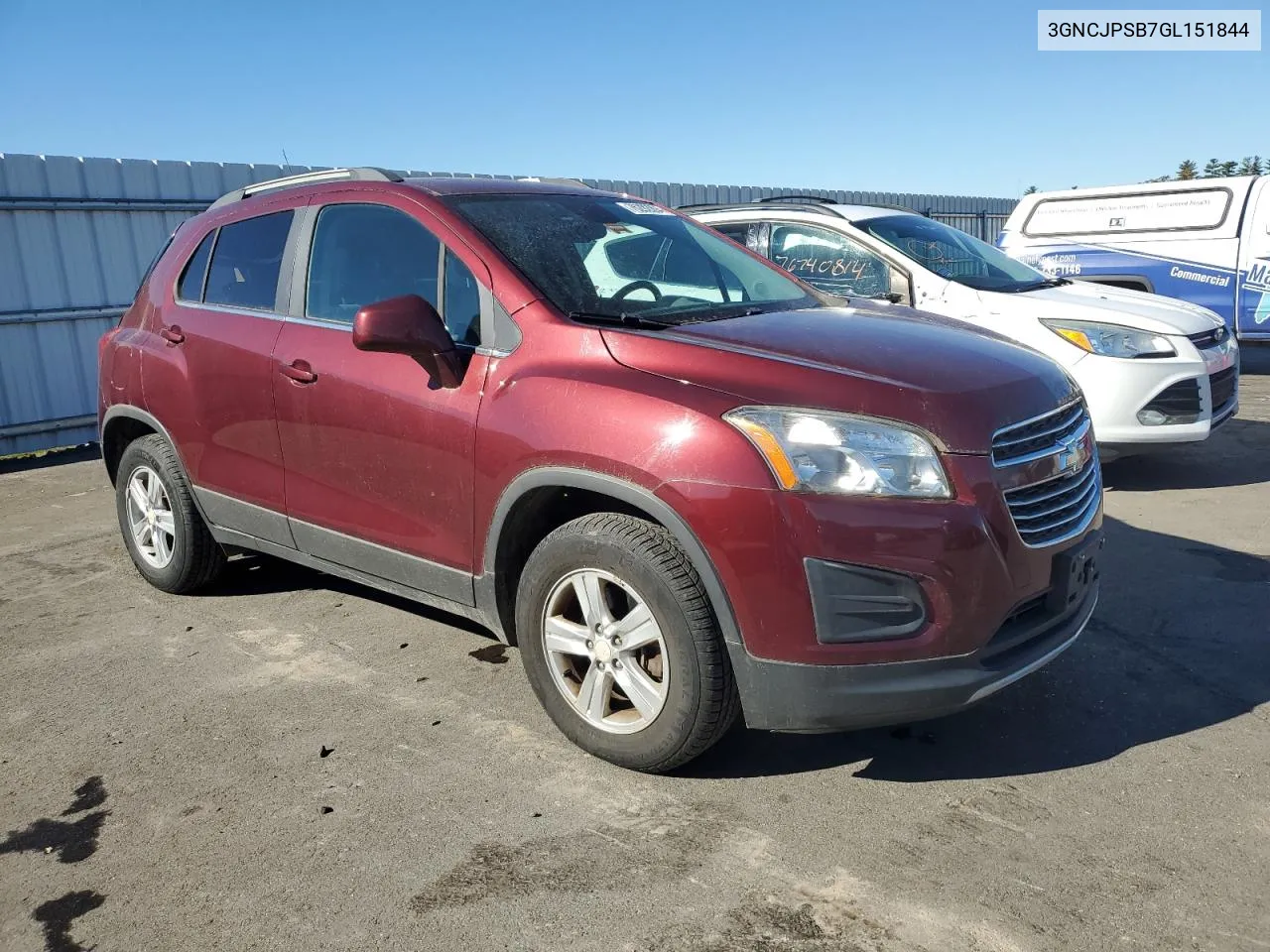 2016 Chevrolet Trax 1Lt VIN: 3GNCJPSB7GL151844 Lot: 76292094