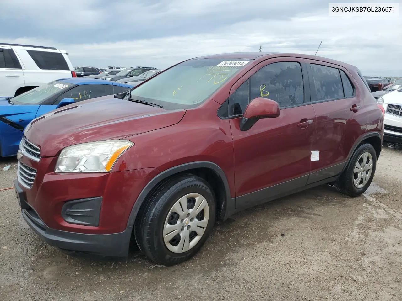 2016 Chevrolet Trax Ls VIN: 3GNCJKSB7GL236671 Lot: 76484014