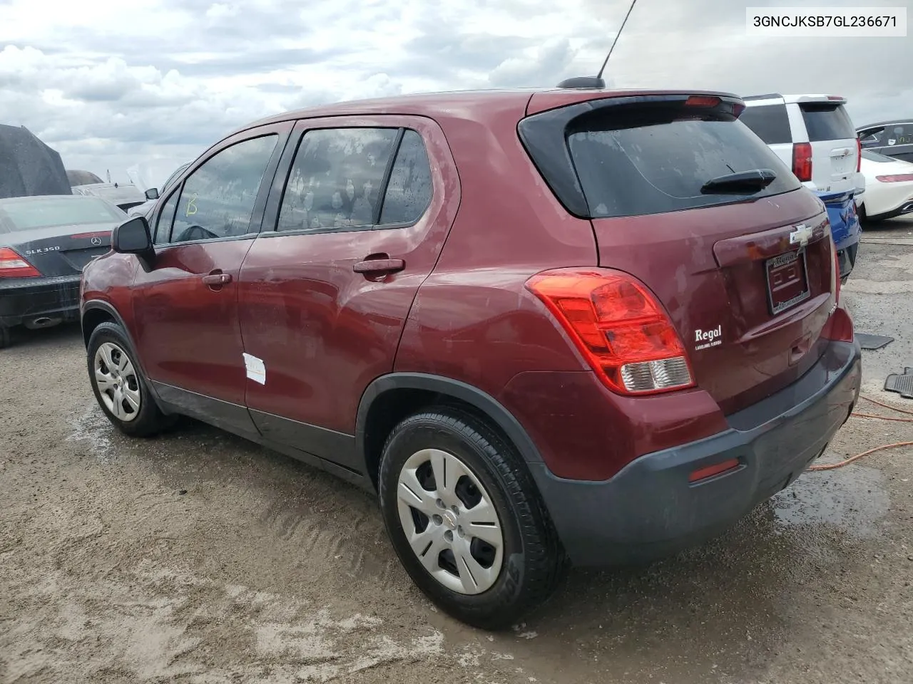 2016 Chevrolet Trax Ls VIN: 3GNCJKSB7GL236671 Lot: 76484014