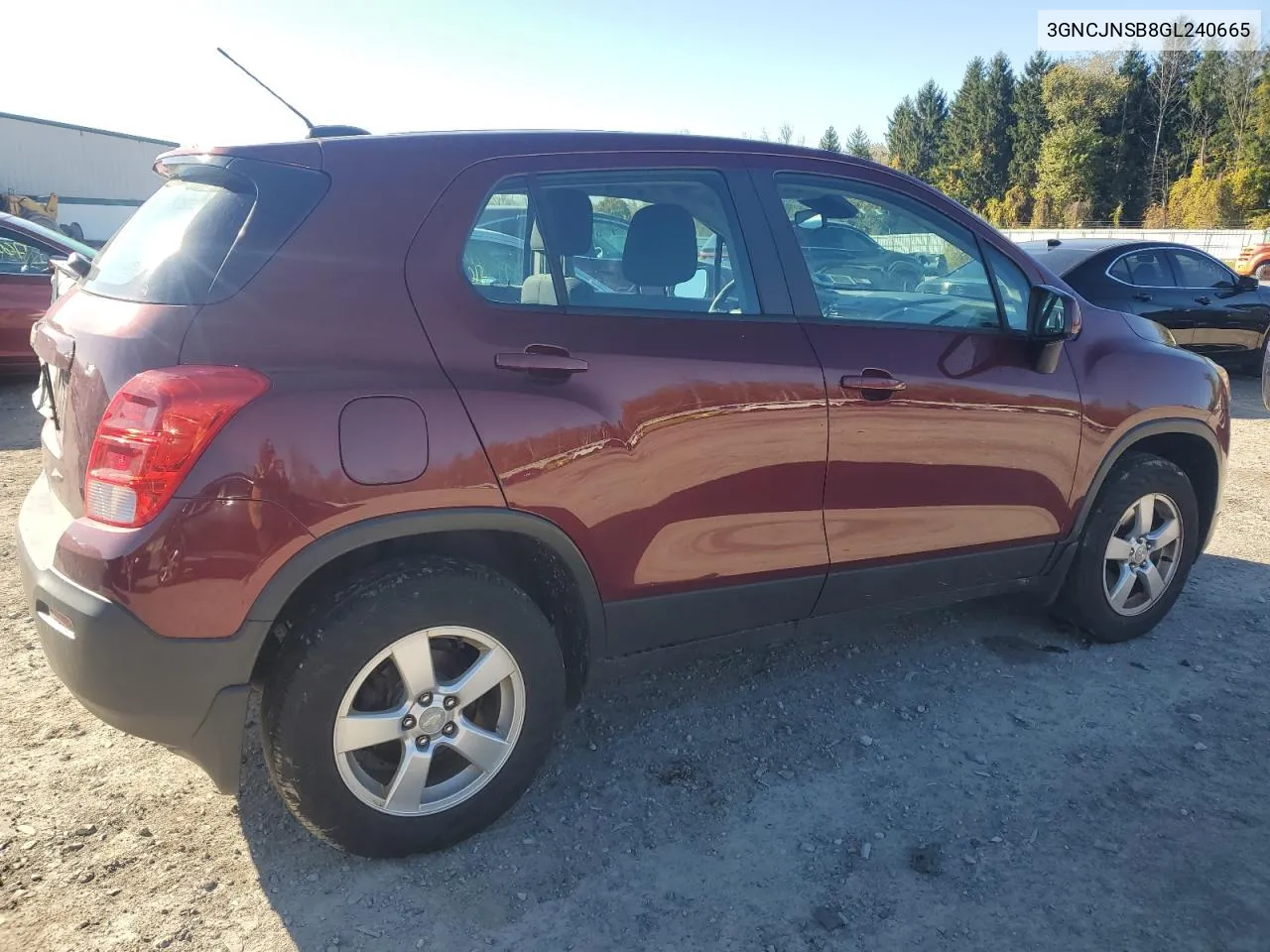 2016 Chevrolet Trax Ls VIN: 3GNCJNSB8GL240665 Lot: 76700564