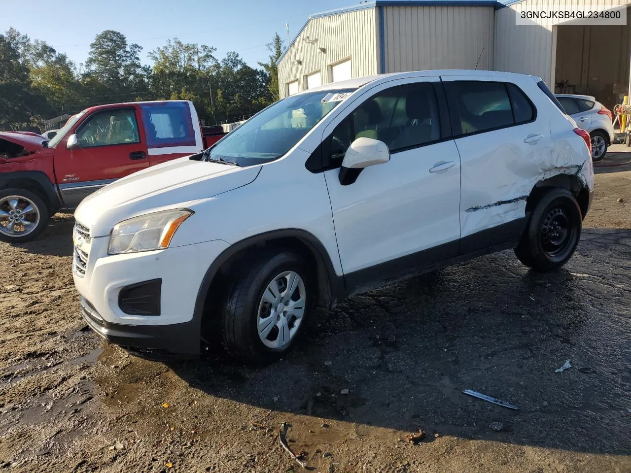 2016 Chevrolet Trax Ls VIN: 3GNCJKSB4GL234800 Lot: 76914034