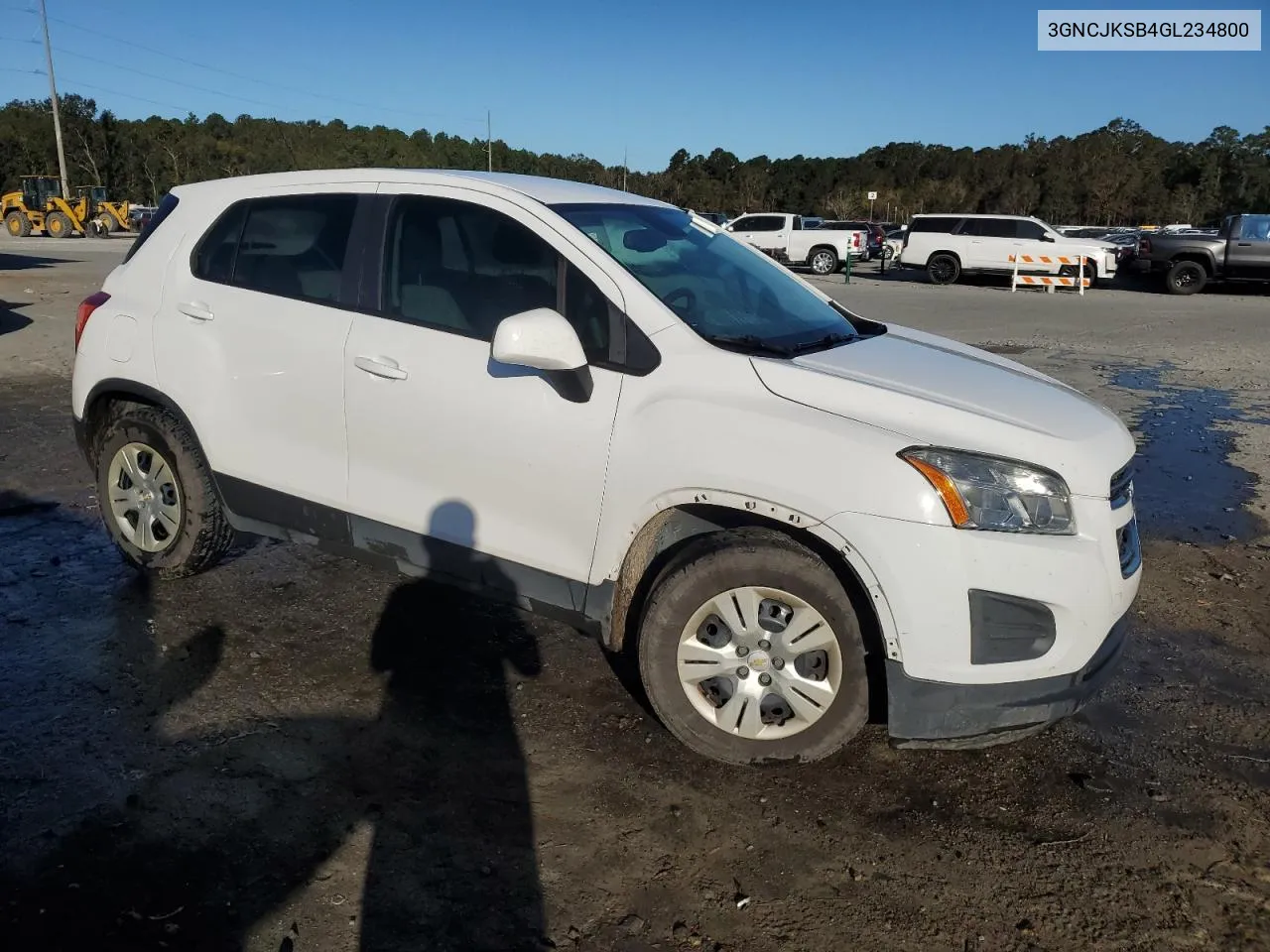 3GNCJKSB4GL234800 2016 Chevrolet Trax Ls