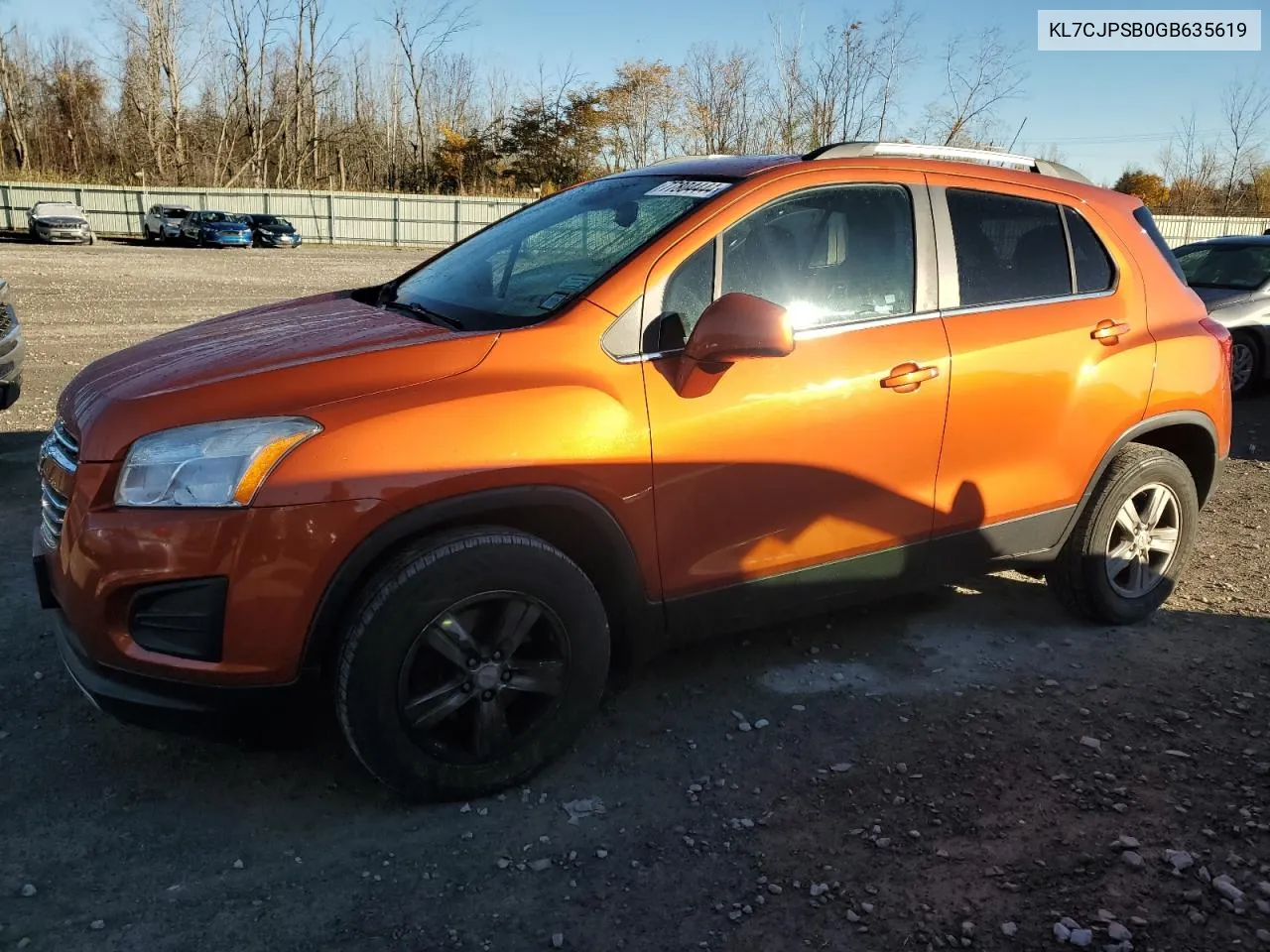 2016 Chevrolet Trax 1Lt VIN: KL7CJPSB0GB635619 Lot: 77804444