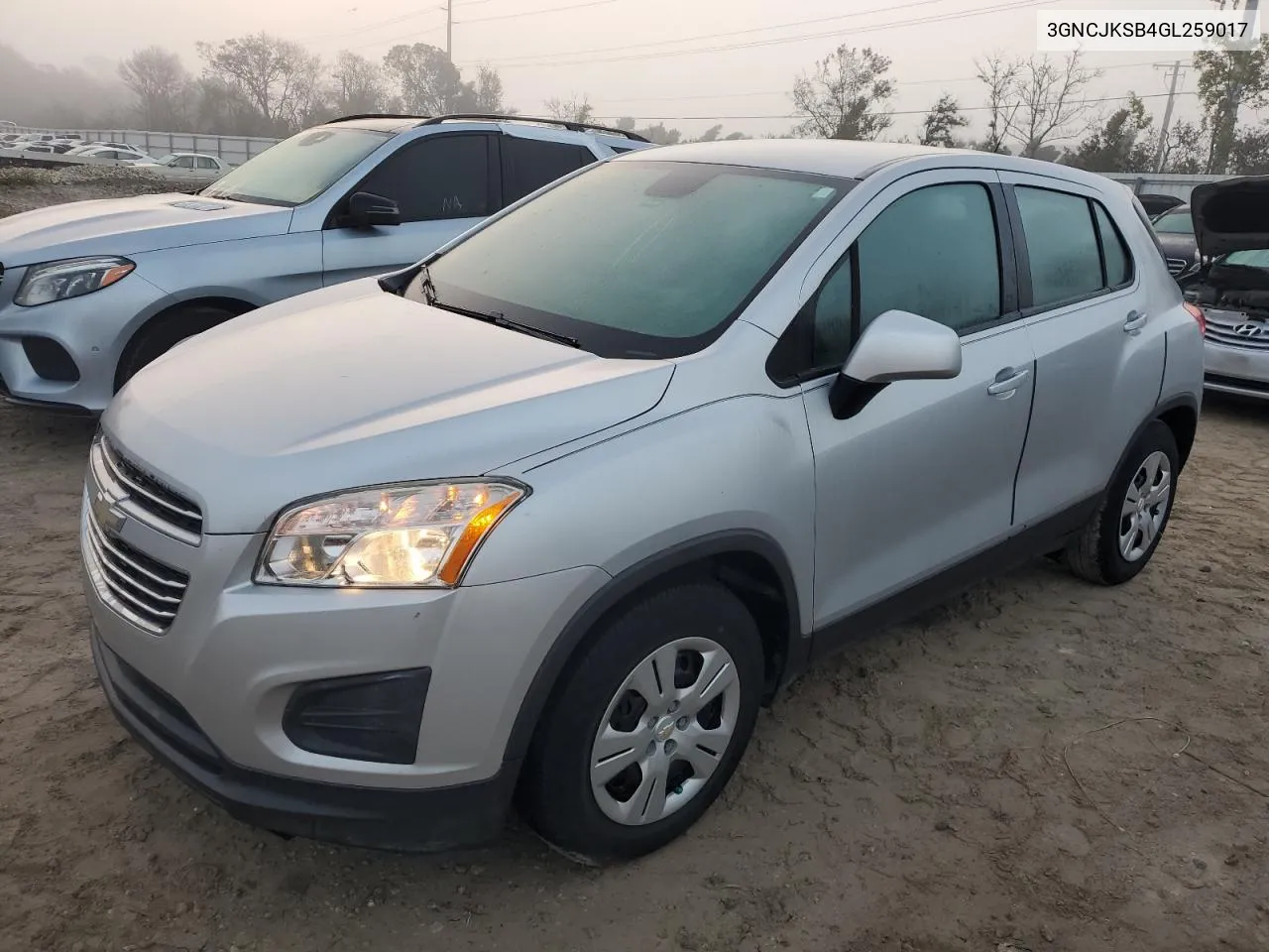 2016 Chevrolet Trax Ls VIN: 3GNCJKSB4GL259017 Lot: 78051984