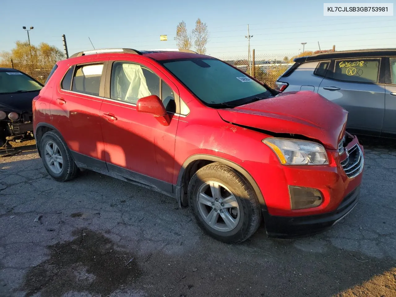 2016 Chevrolet Trax 1Lt VIN: KL7CJLSB3GB753981 Lot: 78485904