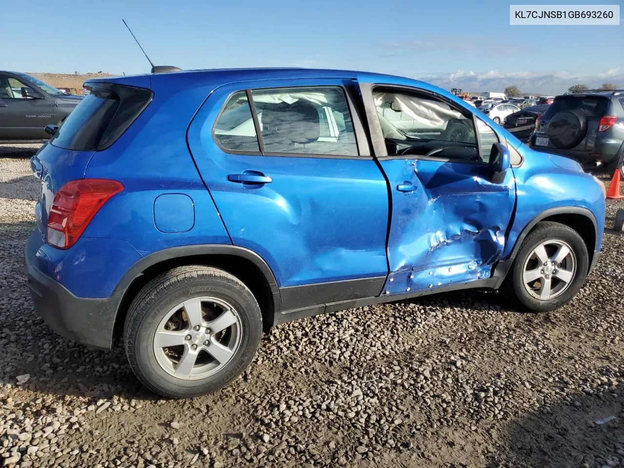 2016 Chevrolet Trax Ls VIN: KL7CJNSB1GB693260 Lot: 78512144