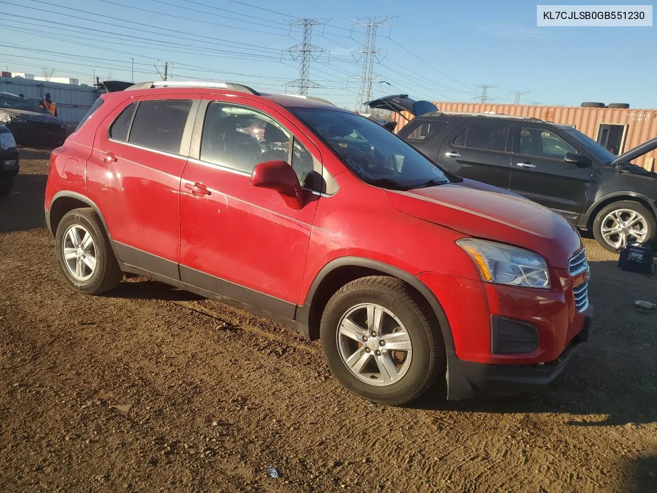 2016 Chevrolet Trax 1Lt VIN: KL7CJLSB0GB551230 Lot: 78575674