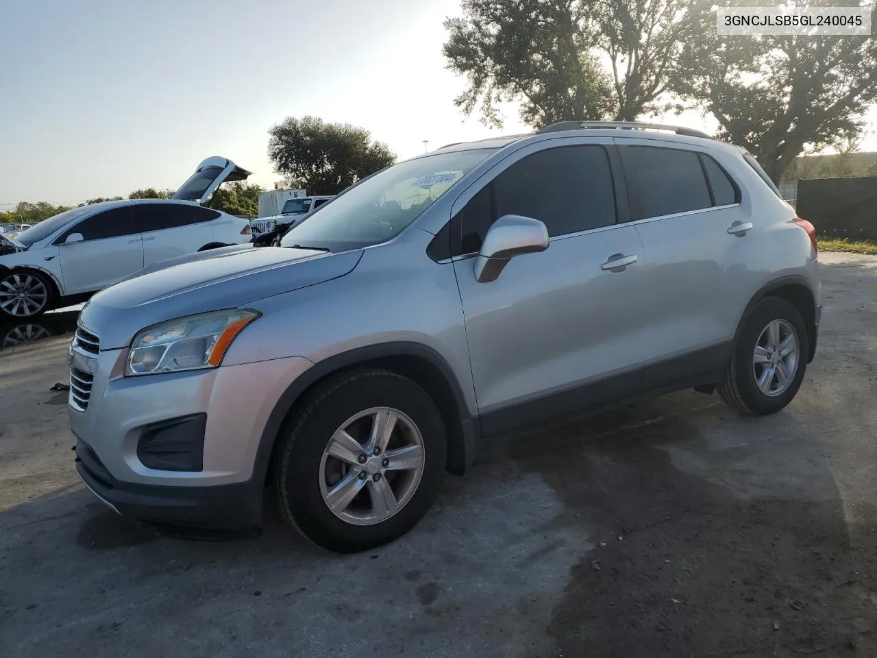 2016 Chevrolet Trax 1Lt VIN: 3GNCJLSB5GL240045 Lot: 78637804