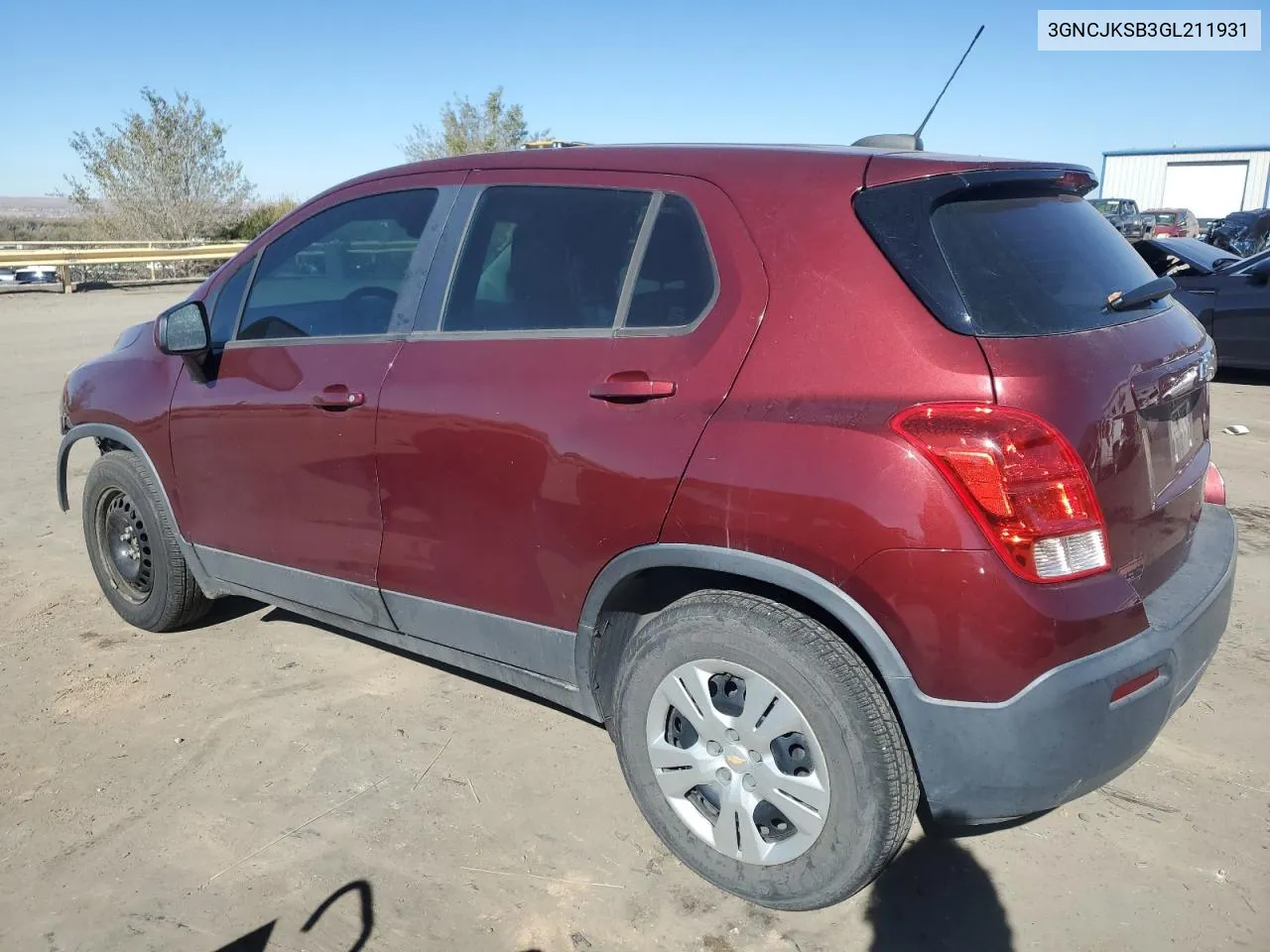 2016 Chevrolet Trax Ls VIN: 3GNCJKSB3GL211931 Lot: 80900684