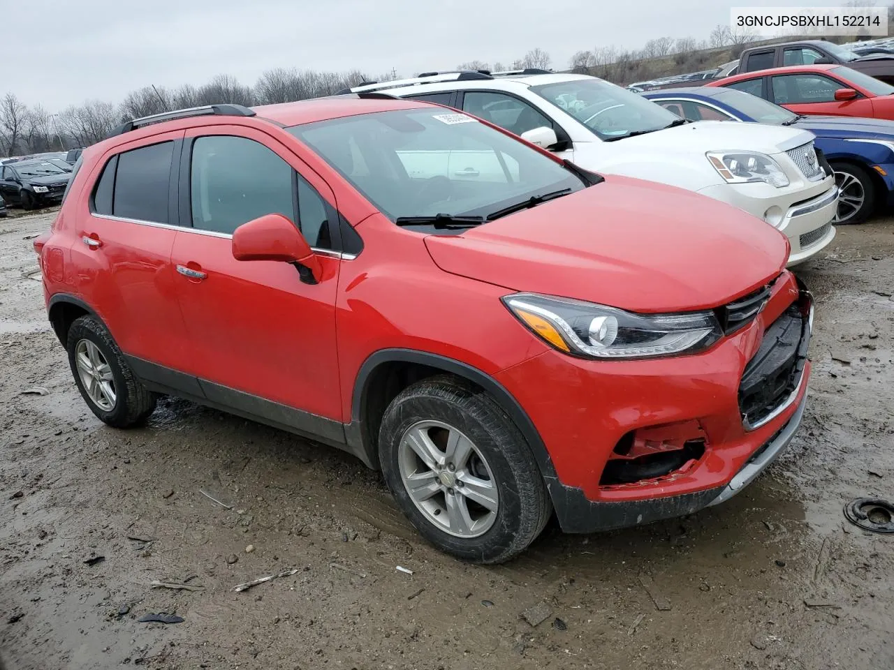 2017 Chevrolet Trax 1Lt VIN: 3GNCJPSBXHL152214 Lot: 39534474